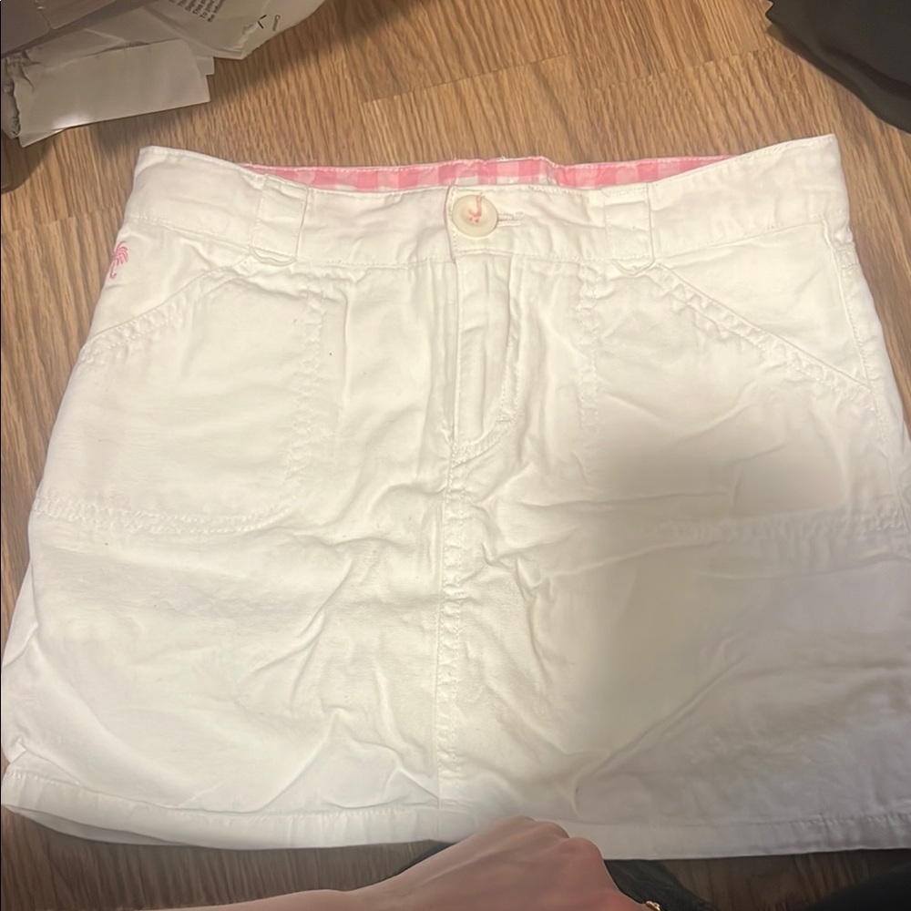 White Denim Mini Skirt